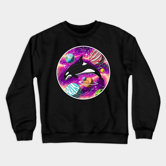 Psychedelic Orca Whale Crewneck Sweatshirt by underheaven